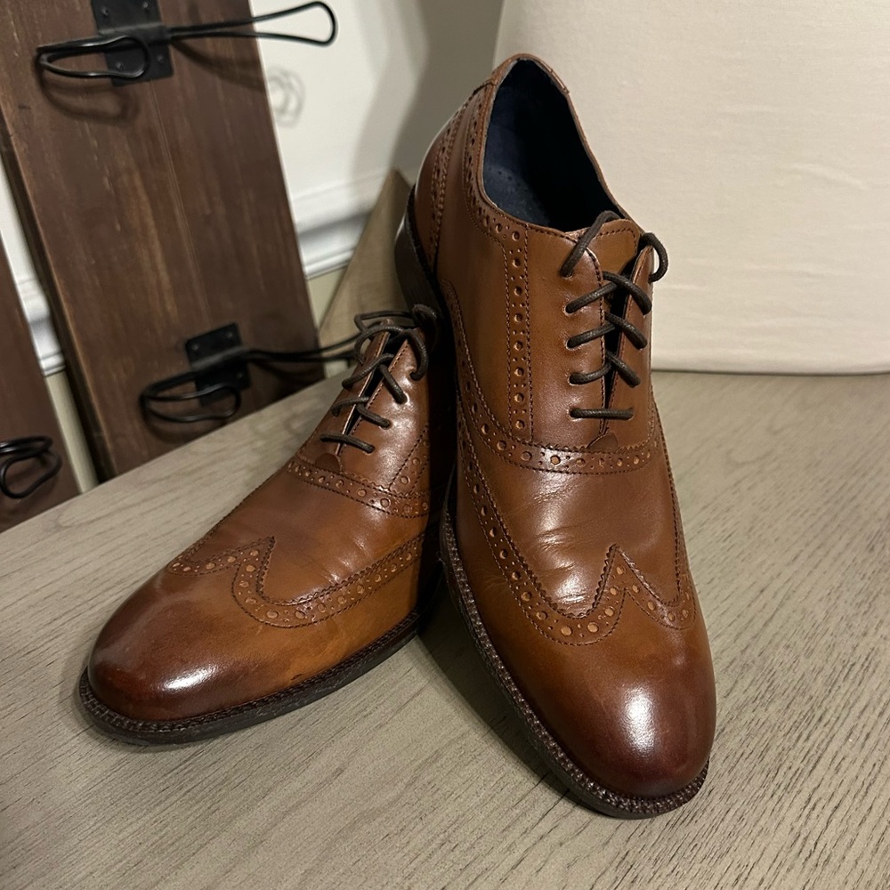Cole Haan Tan Leather Oxfords British Tan Color Men size 9